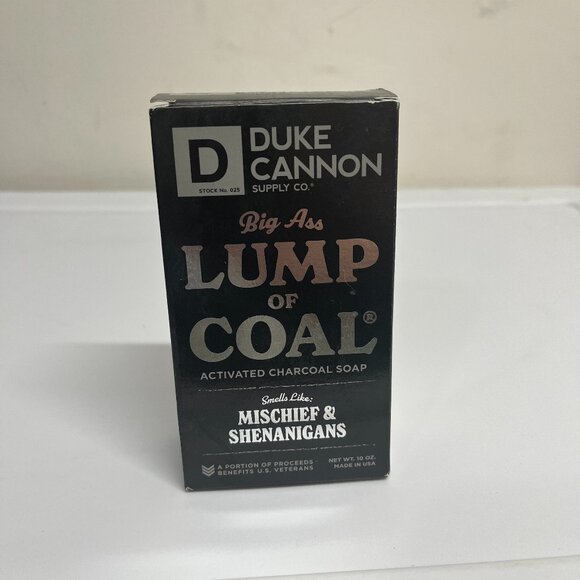 Duke Cannon Big Ass LUMP OF COAL Activated Charcoal Bar Soap FOR MEN 10 oz USA - Picture 1 of 4